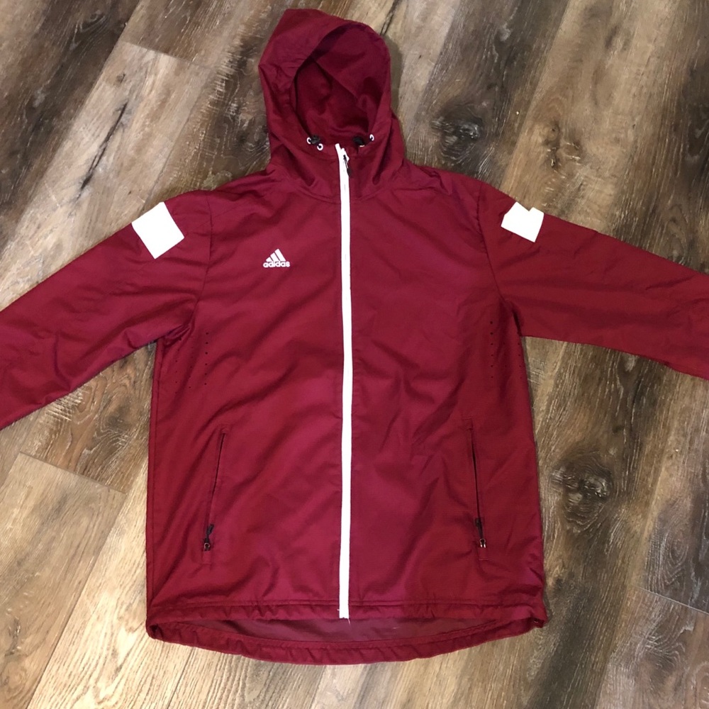 Adidas Warm Up Jacket - maroon and white